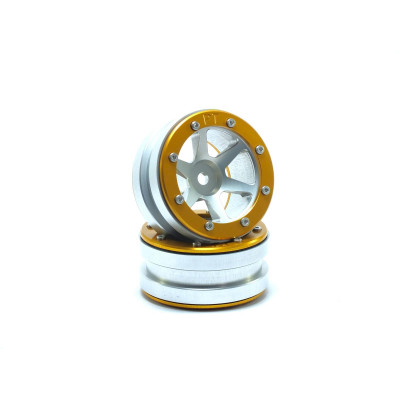 Beadlock Wheels PT- Slingshot Silver/Gold 1.9