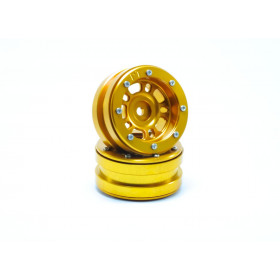 Beadlock Wheels PT- Distractor Gold/Gold 1.9 Beadlock Wheels PT- Distractor Gold/Gold 1.9