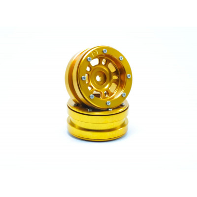 Beadlock Wheels PT- Distractor Gold/Gold 1.9