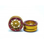 Beadlock Wheels PT- Distractor Gold/Red 1.9