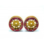 Beadlock Wheels PT- Distractor Gold/Red 1.9