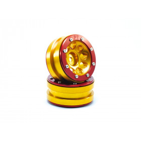 Beadlock Wheels PT- Ecohole Gold/Red 1.9 Beadlock Wheels PT- Ecohole Gold/Red 1.9