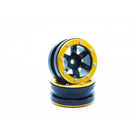 Beadlock Wheels PT- Wave Black/Gold 1.9 Beadlock Wheels PT- Wave Black/Gold 1.9
