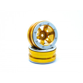 Beadlock Wheels PT- Wave Gold/Silver 1.9 Beadlock Wheels PT- Wave Gold/Silver 1.9