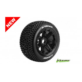 B-VIPER 1:5 Buggy Tire Set Mounted SPORT Black Rims Hex 24mr B-VIPER 1:5 Buggy Tire Set Mounted SPORT Black Rims Hex 24mr