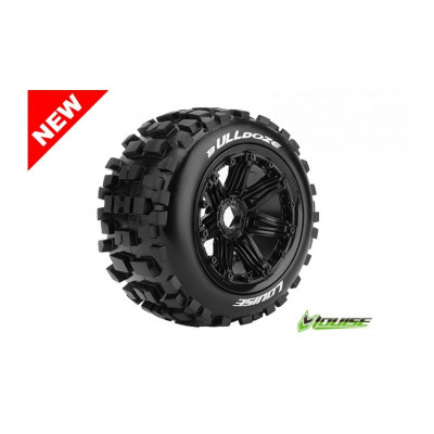 B-ULLDOZE -  1-5 Buggy Tire Set - Mounted - SPORT - Black Ri