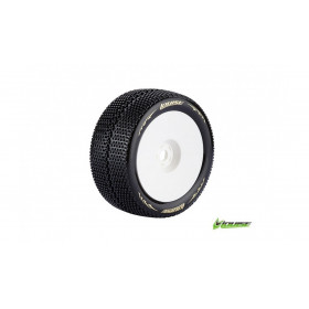T-TURBO - 1-8 Truggy Tire Set - Mounted - Soft - White Rims T-TURBO - 1-8 Truggy Tire Set - Mounted - Soft - White Rims
