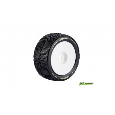 T-TURBO - 1-8 Truggy Tire Set - Mounted - Soft - White Rims