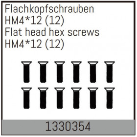 Flat head hex fine pitch screws HM4*12/12 pcs Flat head hex fine pitch screws HM4*12/12 pcs - 1330354