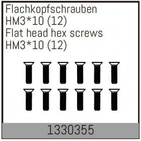 HM3*10mm Flat Hex Screw   12PCS HM3*10mm Flat Hex Screw   12PCS - 1330355