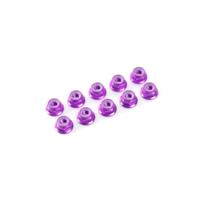 Flanged nylstop nut M3 "Purple", Aluminium (10pcs)