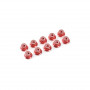 Flanged nylstop nut M4 "Red", Aluminium (10pcs)