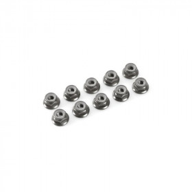 Flanged nylstop nut M5 "Gun Metal", Aluminium (10pcs) Flanged nylstop nut M5 "Gun Metal", Aluminium (10pcs)