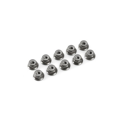 Flanged nylstop nut M5 "Gun Metal", Aluminium (10pcs)
