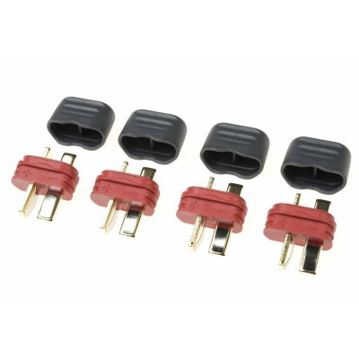 CONNECTOR - DEANS - GOLD PLATED W/ CAP - MALE - 4 PCS