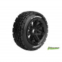 B-ORBIT 1:5 BUGGY TIRE SET MOUNTED SPORT BLACK RIMS HEX 24MM