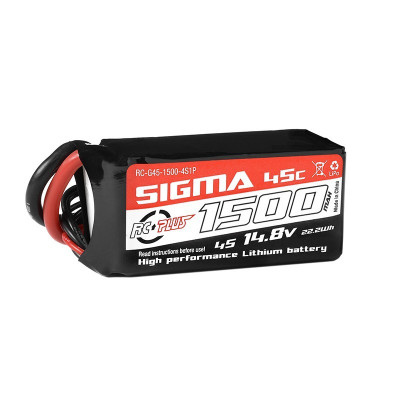 RC PLUS - LI-PO BATTERYPACK SIGMA 45C 1500 MAH 4S1P 14.8V XT-60