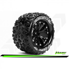 LOUISE RC - MT-SPIDER 1:10 MONSTER TRUCK TIRE SET MOUNTED SPORT BLACK 2.8 WHEELS HEX 14MM LOUISE RC - MT-SPIDER 1:10 MONSTER TRUCK TIRE SET MOUNTED SPORT BLACK 2.8 WHEELS HEX 14MM