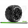 LOUISE RC - MT-SPIDER 1:10 MONSTER TRUCK TIRE SET MOUNTED SPORT BLACK 2.8 WHEELS HEX 14MM