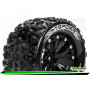 LOUISE RC - MT-SPIDER 1:10 MONSTER TRUCK TIRE SET MOUNTED SPORT BLACK 2.8 WHEELS HEX 14MM
