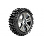 Pneus 1/8 Buggy - Colados - Jante Cromada - 17mm Hex (2 pcs)