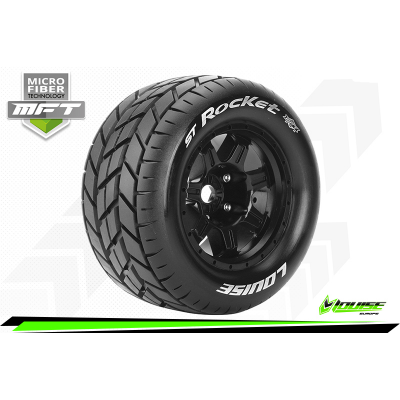 MFT ST-ROCKET 1:8 STADIUM TRUCK TIRE SET MOUNTED SPORT BLAC