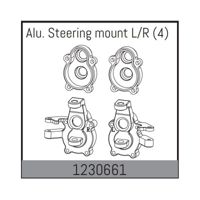 ALU. STEERING MOUNT L/R