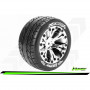 ST-ROCKET 1:10 STADIUM TRUCK TIRE SET MOUNTED SPORT CHROME