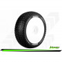 B-TURBO 1:8 BUGGY TIRE SET MOUNTED SOFT WHITE RIMS