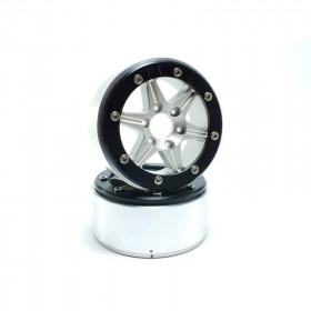 BEADLOCK WHEELS PT-SIXSTAR SILVER/BLACK 1.9 BEADLOCK WHEELS PT-SIXSTAR SILVER/BLACK 1.9
