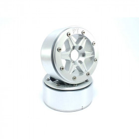 BEADLOCK WHEELS PT-SIXSTAR SILVER/SILVER 1.9 BEADLOCK WHEELS PT-SIXSTAR SILVER/SILVER 1.9