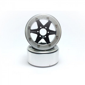 BEADLOCK WHEELS PT-SIXSTAR BLACK/SILVER 1.9 BEADLOCK WHEELS PT-SIXSTAR BLACK/SILVER 1.9
