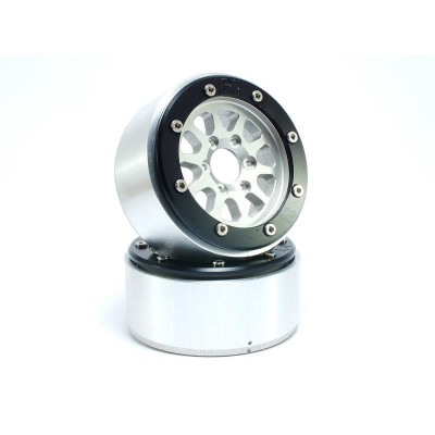 BEADLOCK WHEELS PT-GEAR SILVER/BLACK 1.9
