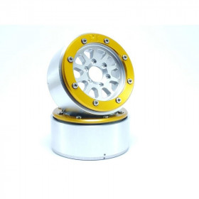 BEADLOCK WHEELS PT-GEAR SILVER/GOLD 1.9 BEADLOCK WHEELS PT-GEAR SILVER/GOLD 1.9