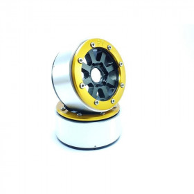 BEADLOCK WHEELS PT-HAMMER BLACK/GOLD 1.9 BEADLOCK WHEELS PT-HAMMER BLACK/GOLD 1.9