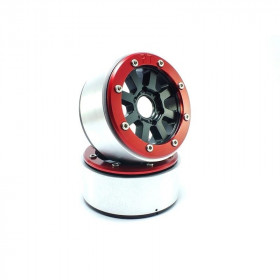 BEADLOCK WHEELS PT-HAMMER BLACK/RED 1.9 BEADLOCK WHEELS PT-HAMMER BLACK/RED 1.9