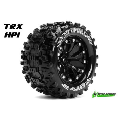 MT-UPHILL 1:10 MONSTER TRUCK TIRE SET MOUNTED SOFT BLACK 2.8
