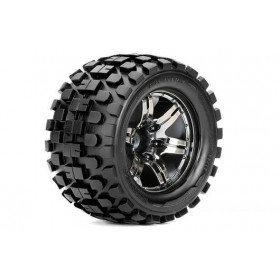 PNEUS 1/10 MONSTER TRUCK - COLADOS - 1/2 OFFSET - JANTE CROMADA - 12MM HEX (2 PCS) PNEUS 1/10 MONSTER TRUCK - COLADOS - 1/2 OFFSET - JANTE CROMADA - 12MM HEX (2 PCS)