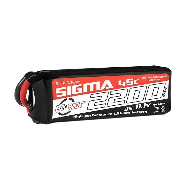 RC Plus Li-Po Batterypack Sigma 45C 2200 mah 3S1P 11.1V XT-60 RC Plus Li-Po Batterypack Sigma 45C 2200 mah 3S1P 11.1V XT-60