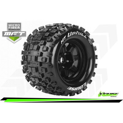 MFT MT-UPHILL 1:8 MONSTER TRUCK TIRE SET MOUNTED SPORT BLACK