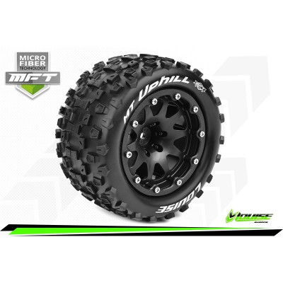 MFT MT-UPHILL 1:10 MONSTER TRUCK TIRE SET MOUNTED SPORT BLACK