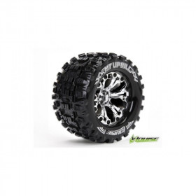MT-UPHILL - 1-10 Monster Truck Tire Set - Mounted - Sport - Chrome 2.8 Wheels - 1/2-Offset - Hex 12mm MT-UPHILL - 1-10 Monster Truck Tire Set - Mounted - Sport - Chrome 2.8 Wheels - 1/2-Offset - Hex 12mm