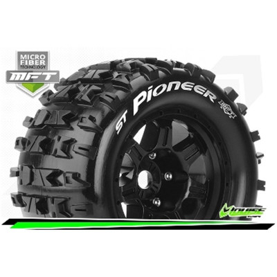 MFT ST-PIONEER 1:8 STADIUM TRUCK TIRE SET MOUNTED SPORT BLAC