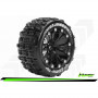 LOUISE RC ST-JUMBO 1:10 STADIUM TRUCK TIRE SET MOUNTED SPORT BLACK 2.8 WHEELS 1/2-OFFSET HEX 12MM