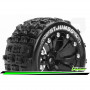 LOUISE RC ST-JUMBO 1:10 STADIUM TRUCK TIRE SET MOUNTED SPORT BLACK 2.8 WHEELS 1/2-OFFSET HEX 12MM