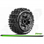LOUISE RC ST-PIONEER 1:16 TRUCK TIRE SET MOUNTED SPORT BLACK CHROME 2.2 WHEELS 12MM