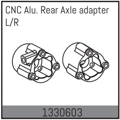 CNC Alu. Rear Axle Adapter L/R - Yucatan