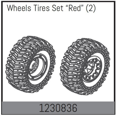 Beadlock Wheel Set128x65mm - Red (2)