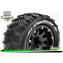 MFT MT-CYCLONE 1:10 Monster Truck Tire Set Mounted Sport Black 2.8 Bead-Lock Wheels 1/2-Offset Hex 12mm
