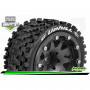 MFT ST-UPHILL 1:10 Monster Truck Tire Set Mounted Sport Black 2.8 Bead-Lock Wheels 1/2-Offset Hex 12mm